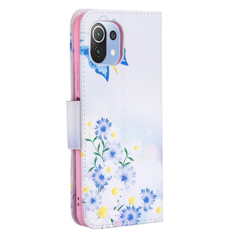 Capa De Couro Para Xiaomi Mi 11 Lite 4G / 5G / 5G NE Borboletas Dos Sonhos