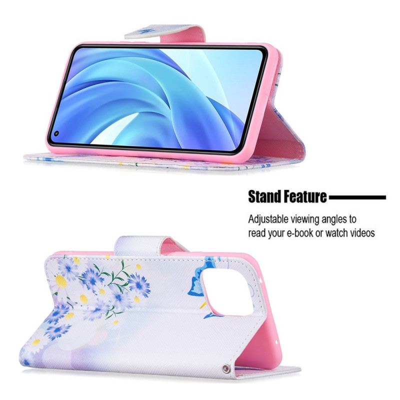 Capa De Couro Para Xiaomi Mi 11 Lite 4G / 5G / 5G NE Borboletas Dos Sonhos