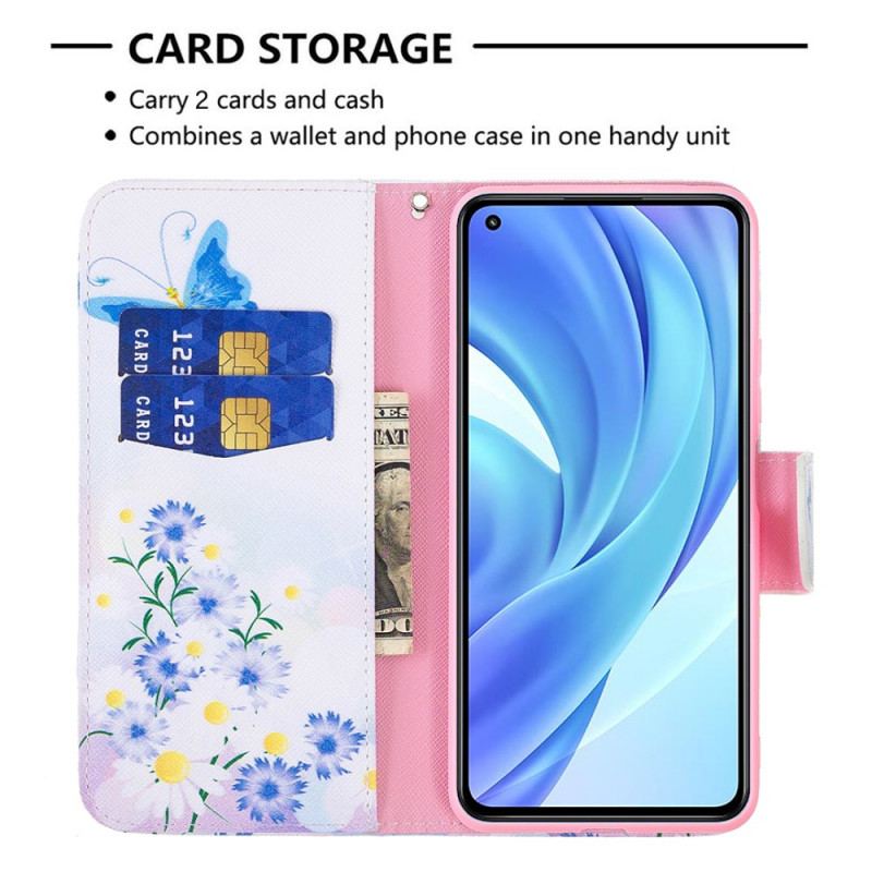Capa De Couro Para Xiaomi Mi 11 Lite 4G / 5G / 5G NE Borboletas Dos Sonhos
