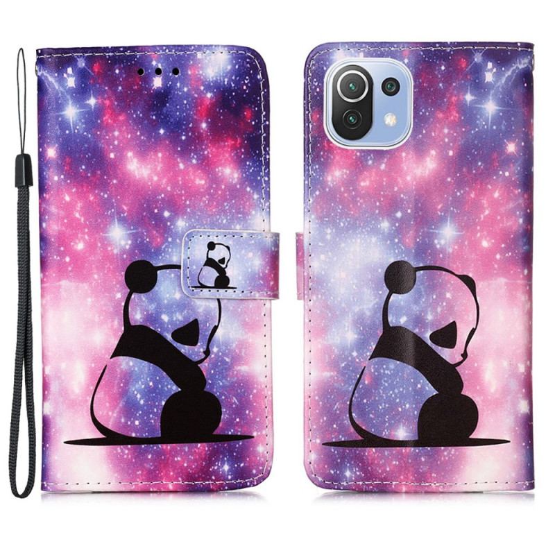 Capa De Couro Para Xiaomi Mi 11 Lite 4G / 5G / 5G NE Galáxia Panda