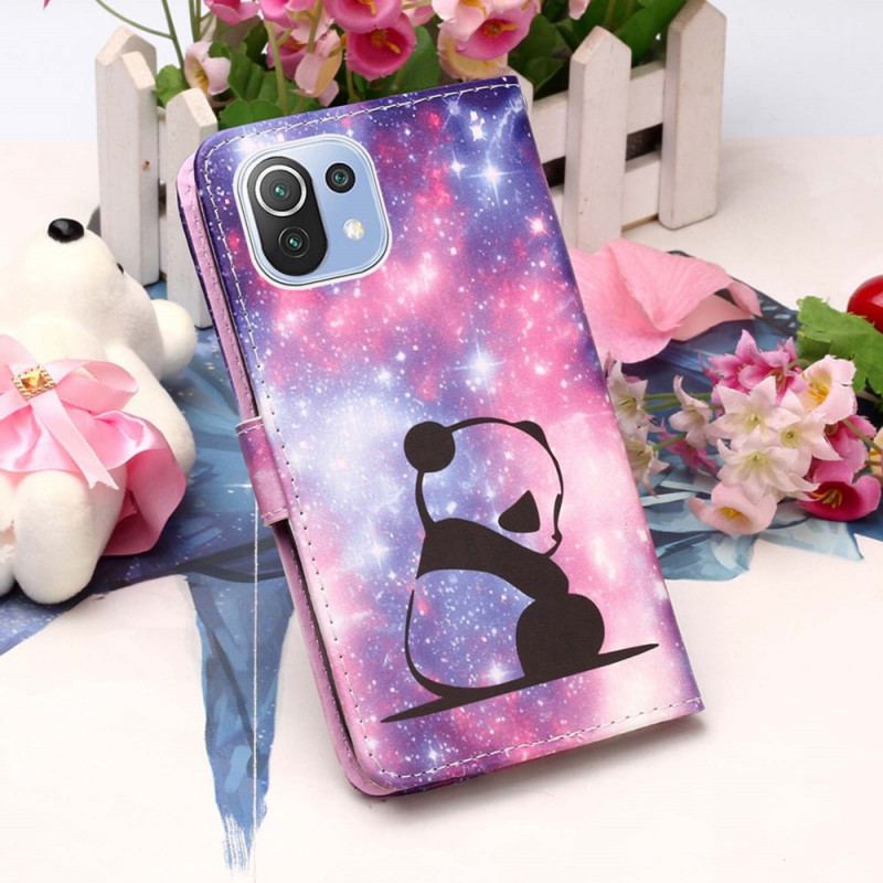 Capa De Couro Para Xiaomi Mi 11 Lite 4G / 5G / 5G NE Galáxia Panda