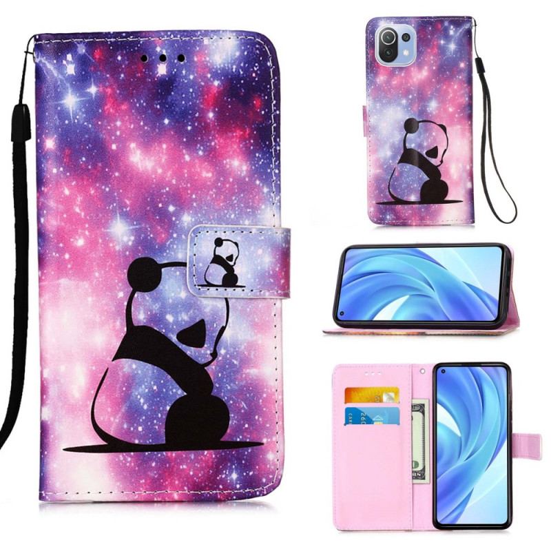 Capa De Couro Para Xiaomi Mi 11 Lite 4G / 5G / 5G NE Galáxia Panda