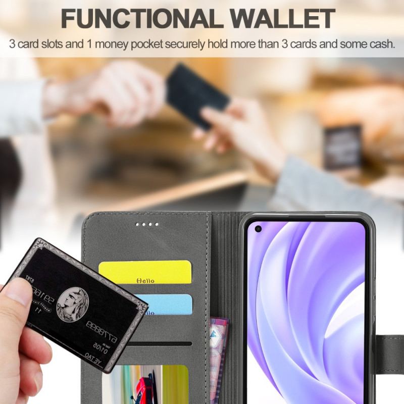 Capa De Couro Para Xiaomi Mi 11 Lite 4G / 5G / 5G NE Lc.imeeke Efeito Couro