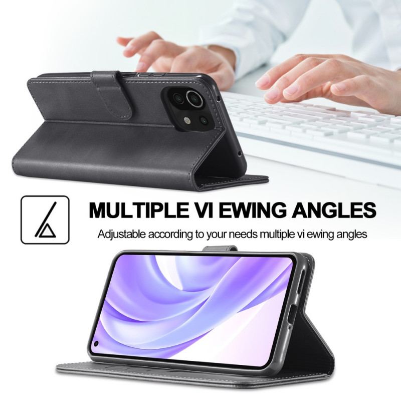 Capa De Couro Para Xiaomi Mi 11 Lite 4G / 5G / 5G NE Lc.imeeke Efeito Couro