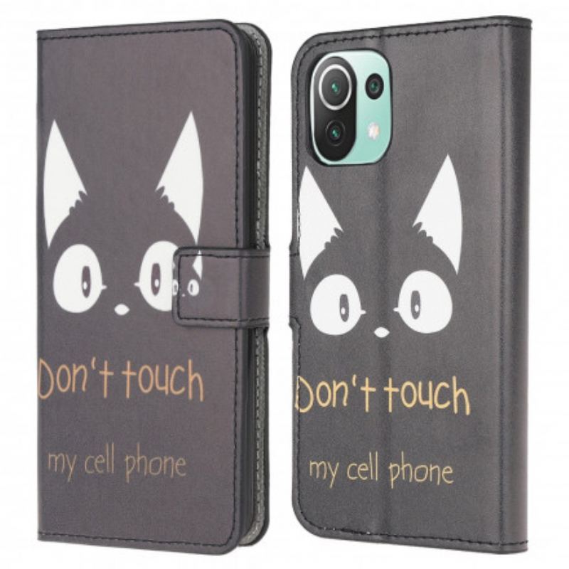 Capa De Couro Para Xiaomi Mi 11 Lite 4G / 5G / 5G NE Não Toque No Meu Celular