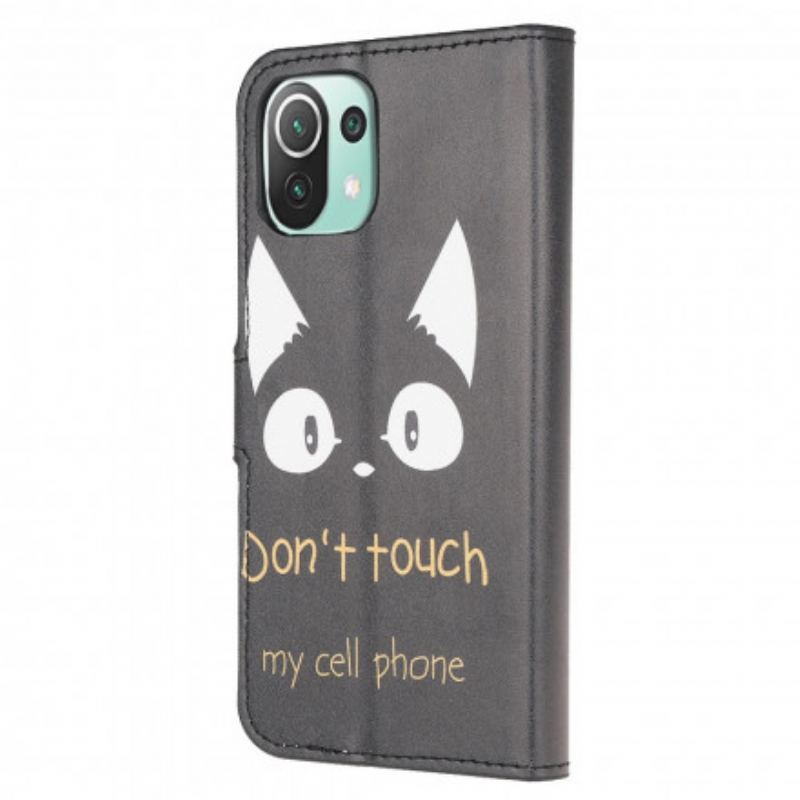 Capa De Couro Para Xiaomi Mi 11 Lite 4G / 5G / 5G NE Não Toque No Meu Celular