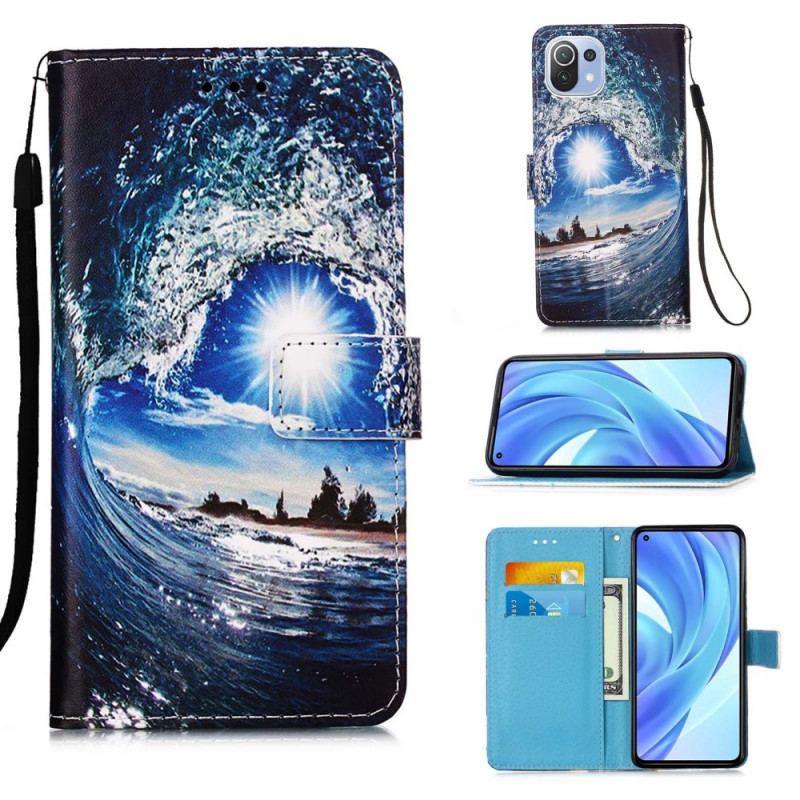 Capa Flip Para Xiaomi Mi 11 Lite 4G / 5G / 5G NE Ama A Onda