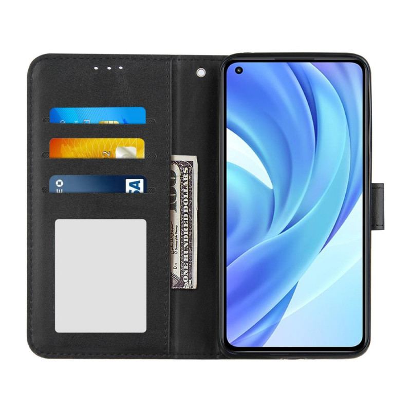 Capa Flip Para Xiaomi Mi 11 Lite 4G / 5G / 5G NE De Cordão Strap Geo