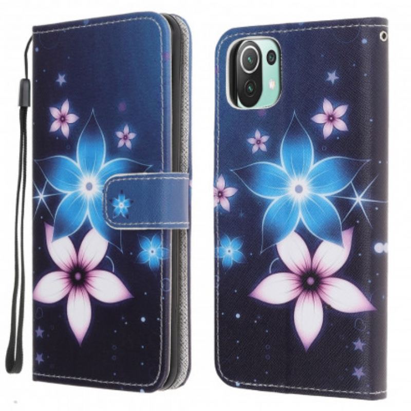 Capa Flip Para Xiaomi Mi 11 Lite 4G / 5G / 5G NE Flores