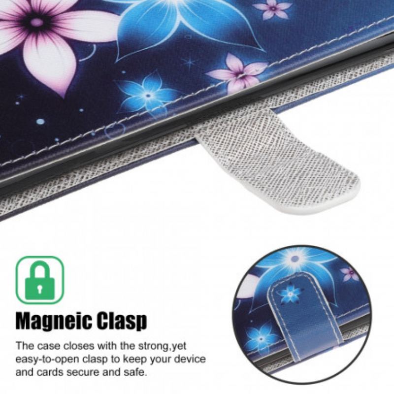 Capa Flip Para Xiaomi Mi 11 Lite 4G / 5G / 5G NE Flores