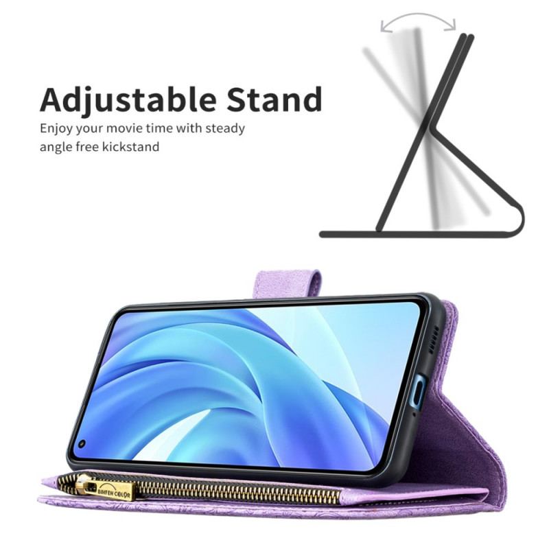 Capa Folio Para Xiaomi Mi 11 Lite 4G / 5G / 5G NE Bolso Com Zíper Barroco Borboleta