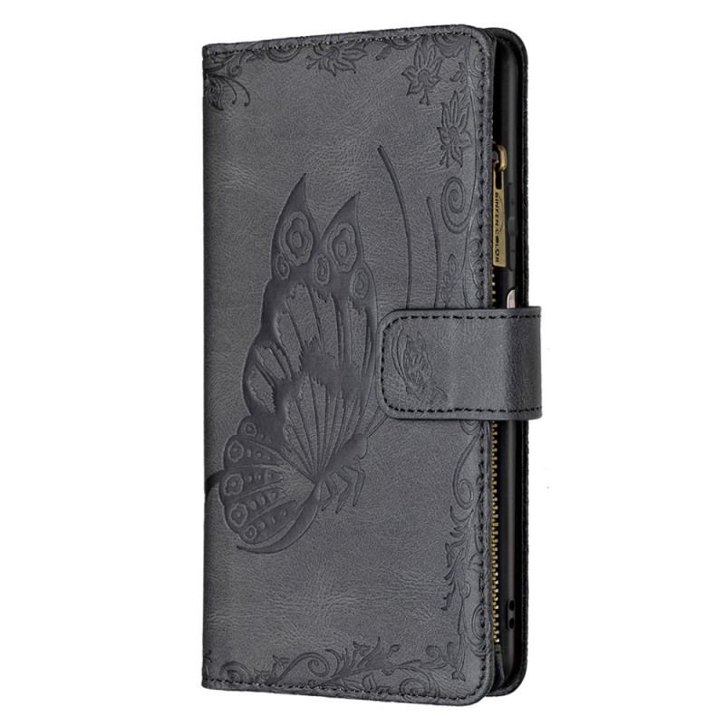 Capa Folio Para Xiaomi Mi 11 Lite 4G / 5G / 5G NE Bolso Com Zíper Barroco Borboleta