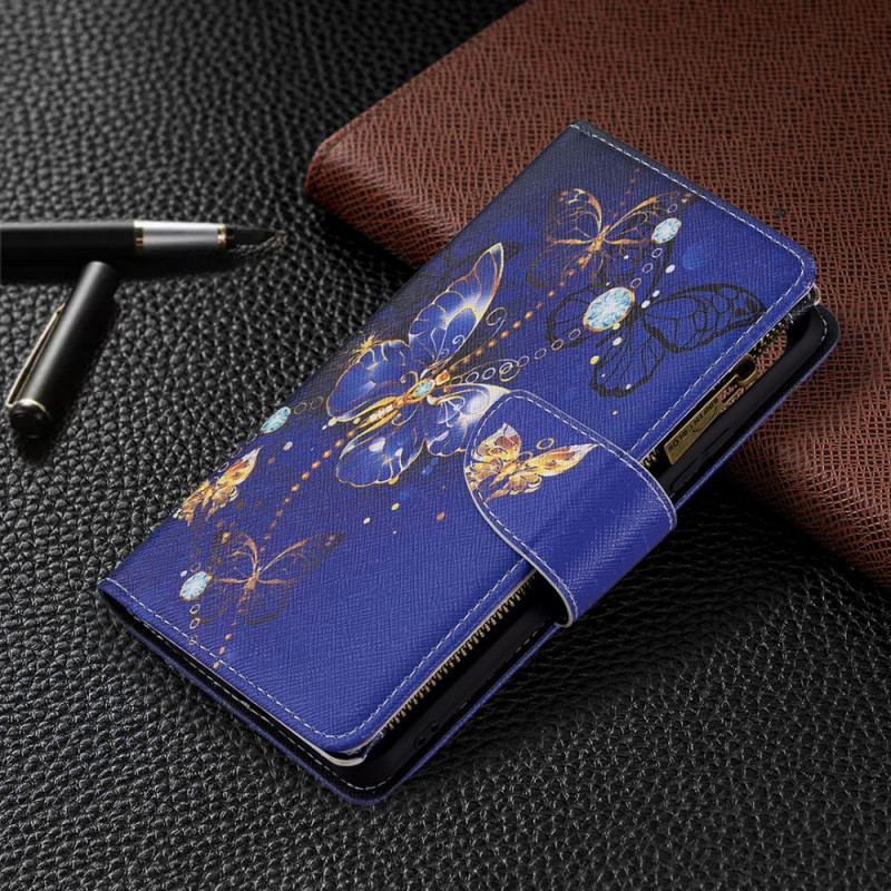 Capa Folio Para Xiaomi Mi 11 Lite 4G / 5G / 5G NE Bolso Com Zíper De Borboletas