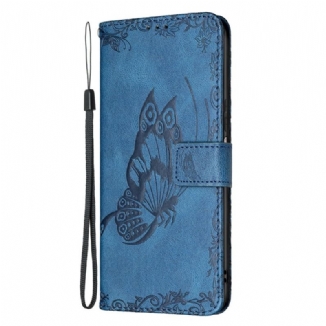 Capa Folio Para Xiaomi Mi 11 Lite 4G / 5G / 5G NE De Cordão Borboleta De Tiras Barroca