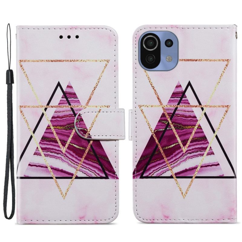 Capa Folio Para Xiaomi Mi 11 Lite 4G / 5G / 5G NE Mármore Intenso