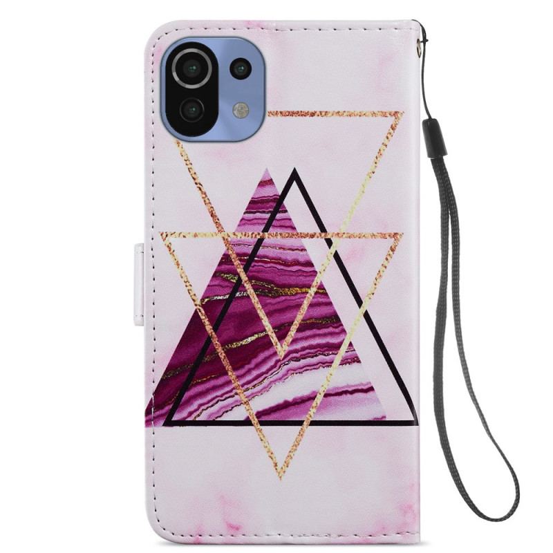 Capa Folio Para Xiaomi Mi 11 Lite 4G / 5G / 5G NE Mármore Intenso