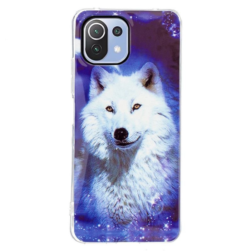 Capa Para Xiaomi Mi 11 Lite 4G / 5G / 5G NE Cão Selvagem Fluorescente