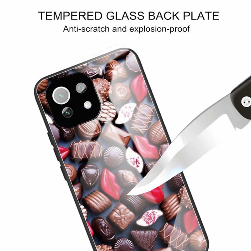 Capa Para Xiaomi Mi 11 Lite 4G / 5G / 5G NE Chocolates De Vidro Temperado