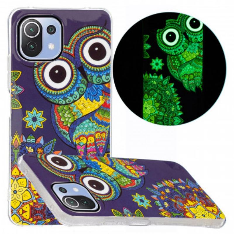 Capa Para Xiaomi Mi 11 Lite 4G / 5G / 5G NE Coruja Fluorescente