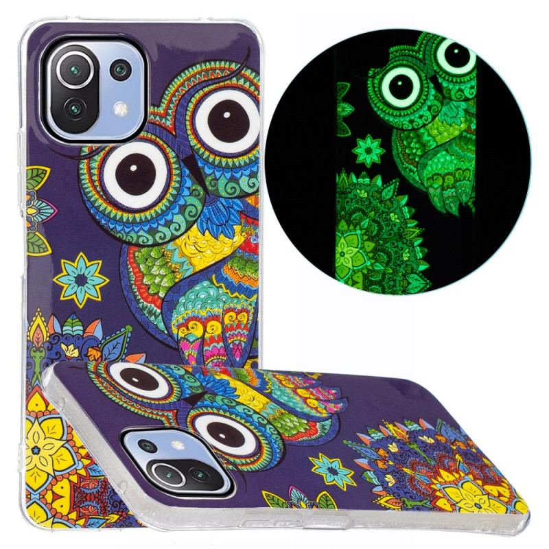 Capa Para Xiaomi Mi 11 Lite 4G / 5G / 5G NE Coruja Fluorescente