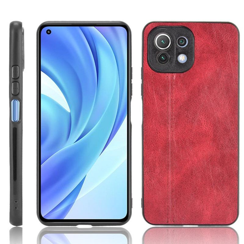 Capa Para Xiaomi Mi 11 Lite 4G / 5G / 5G NE Efeito Couro Couture