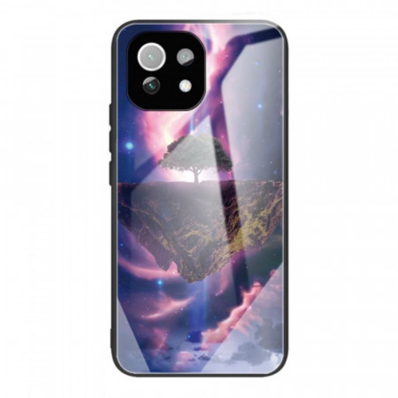 Capa Para Xiaomi Mi 11 Lite 4G / 5G / 5G NE Vidro Temperado Da Árvore Do Mundo