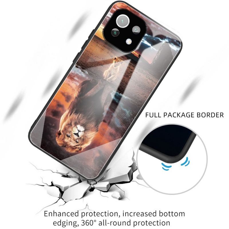Capa Para Xiaomi Mi 11 Lite 4G / 5G / 5G NE Vidro Temperado Do Sonho Do Filhote De Leão