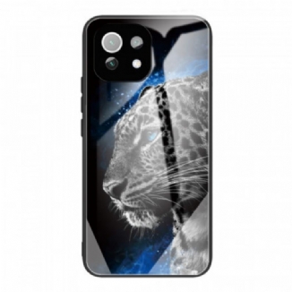 Capa Para Xiaomi Mi 11 Lite 4G / 5G / 5G NE Vidro Temperado De Rosto Felino