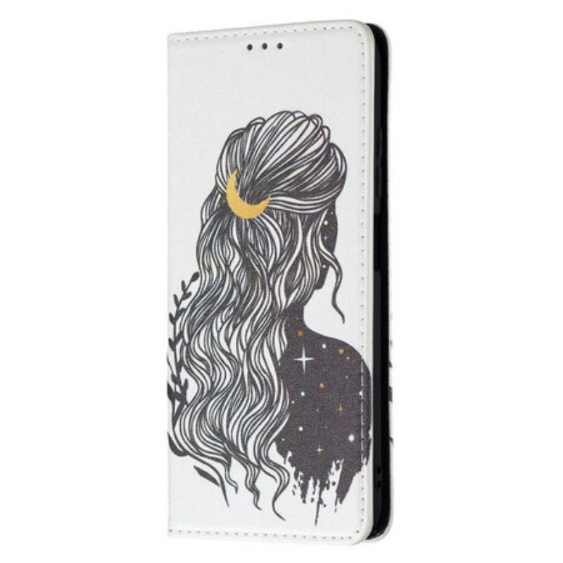 Capa De Celular Para Poco M3 Pro 5G Flip Cabelo Bonito
