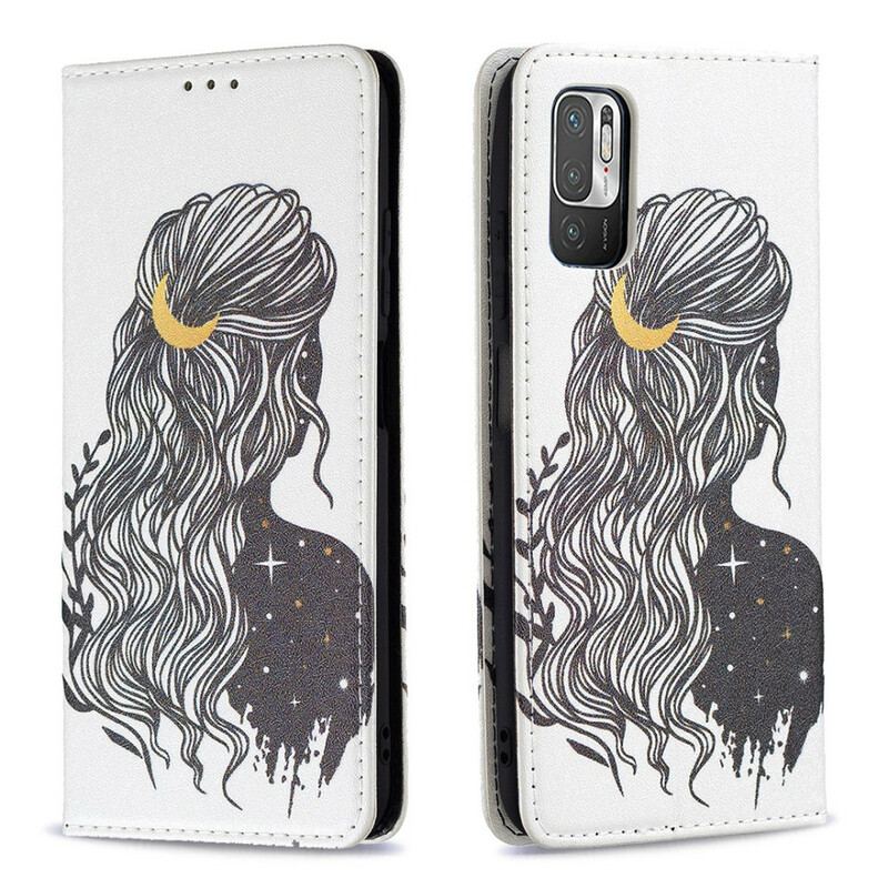 Capa De Celular Para Poco M3 Pro 5G Flip Cabelo Bonito