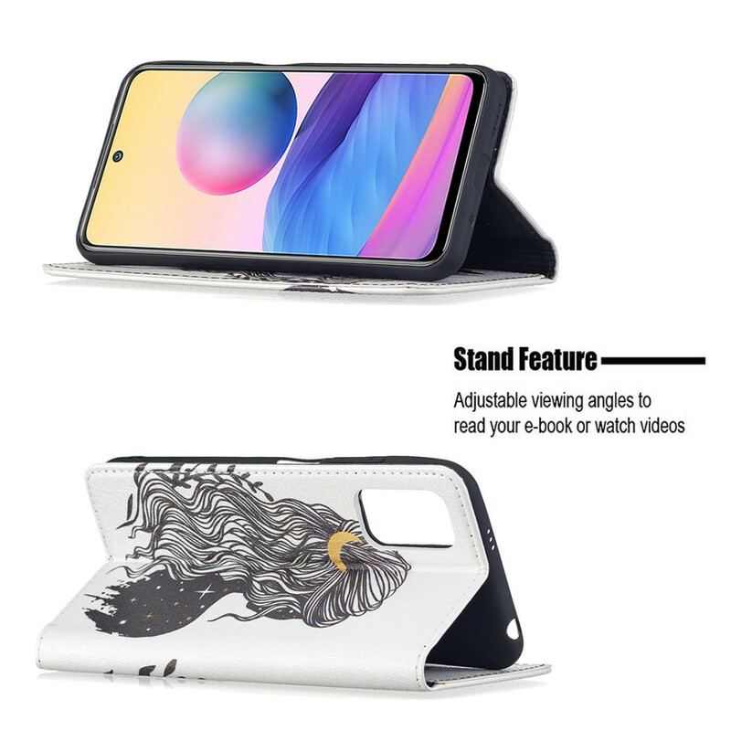 Capa De Celular Para Poco M3 Pro 5G Flip Cabelo Bonito