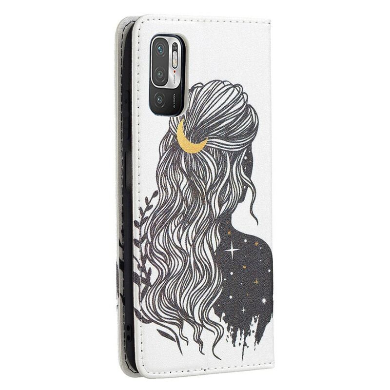 Capa De Celular Para Poco M3 Pro 5G Flip Cabelo Bonito