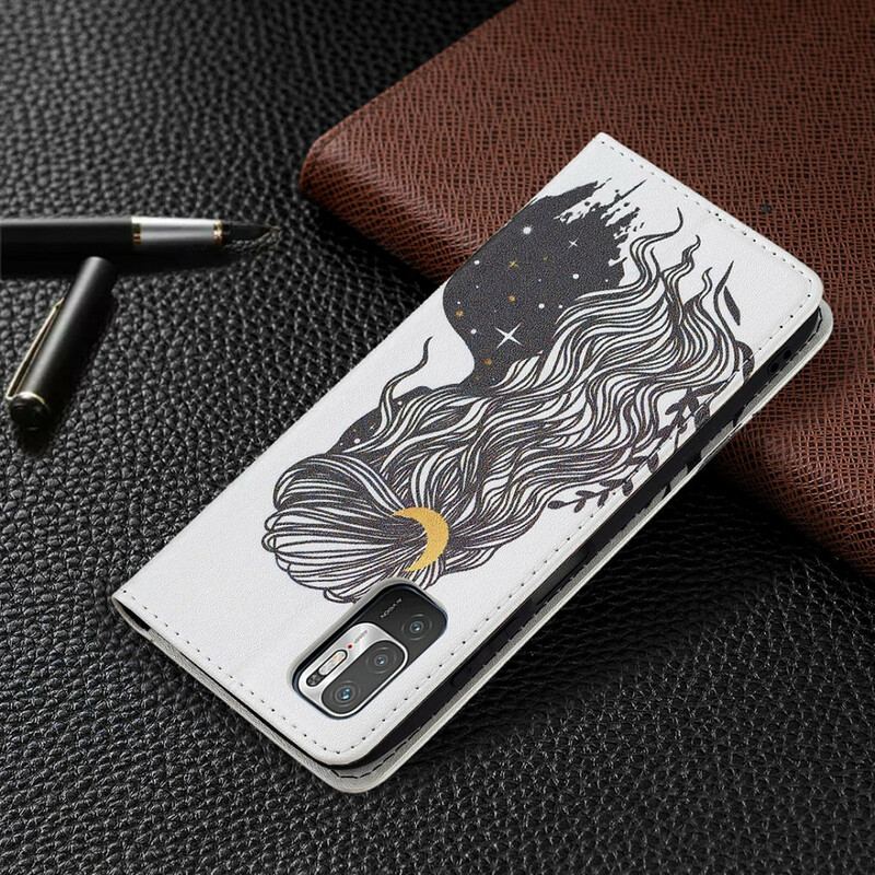Capa De Celular Para Poco M3 Pro 5G Flip Cabelo Bonito