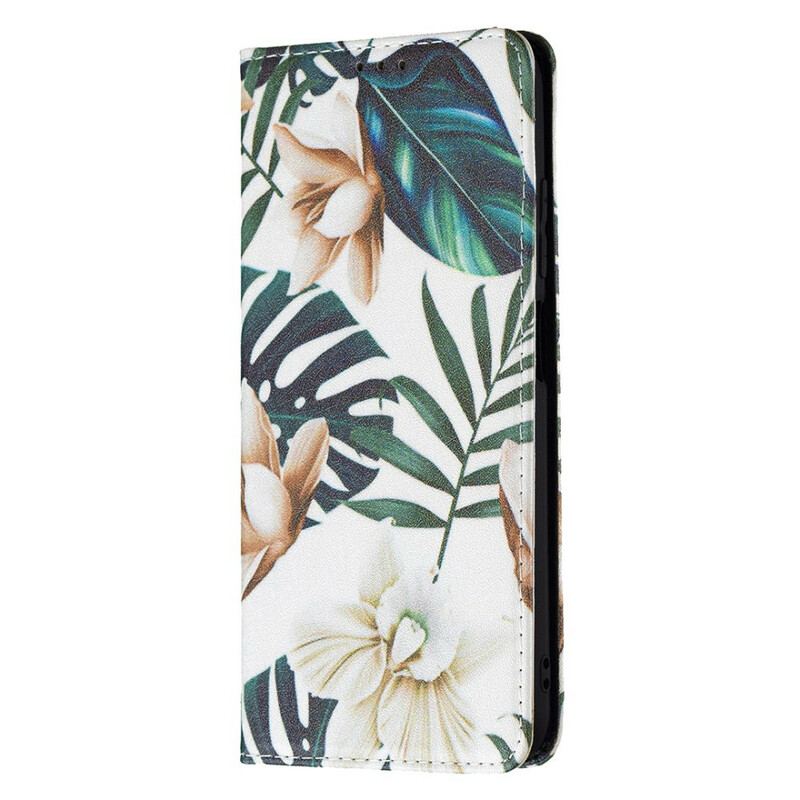 Capa De Celular Para Poco M3 Pro 5G Flip Folhas