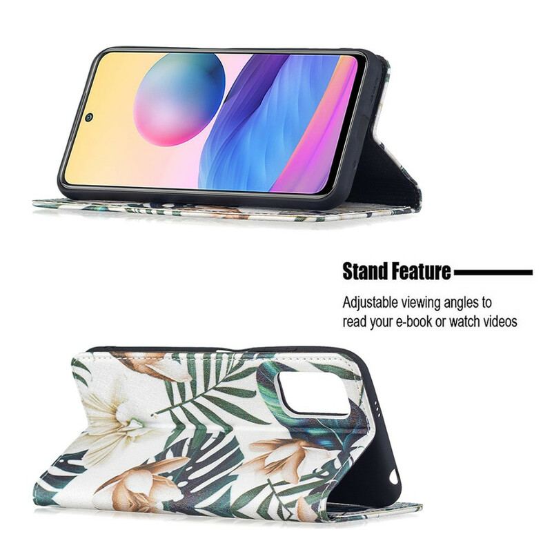 Capa De Celular Para Poco M3 Pro 5G Flip Folhas