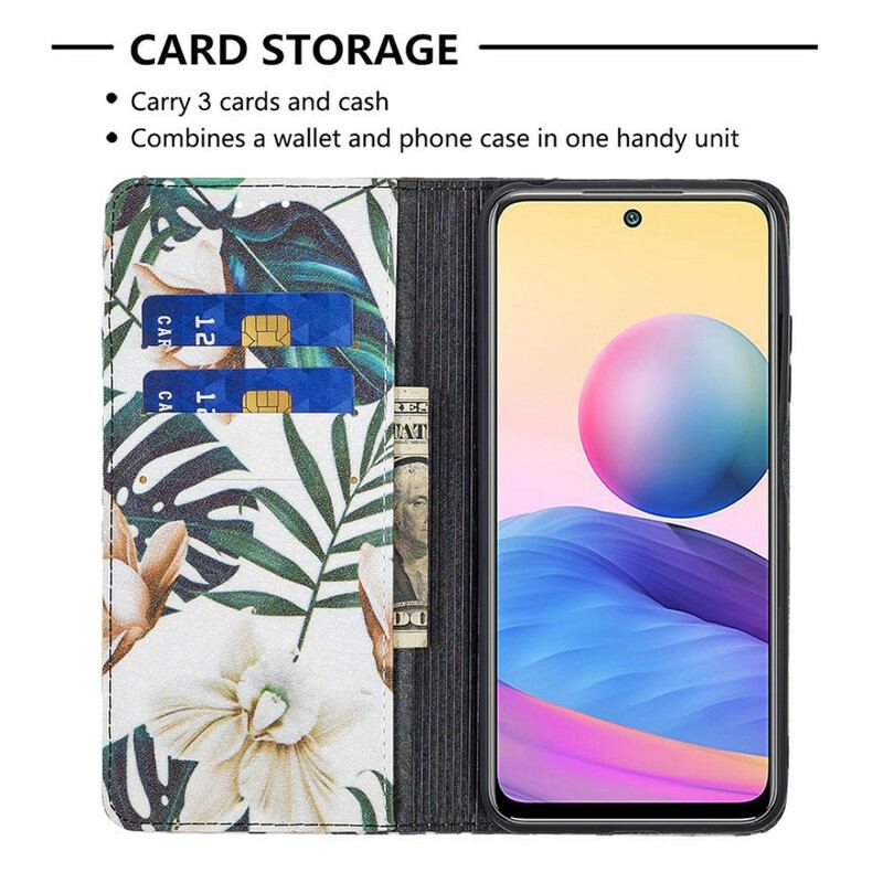 Capa De Celular Para Poco M3 Pro 5G Flip Folhas