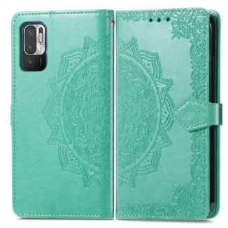 Capa De Couro Para Poco M3 Pro 5G Mandala Idade Média