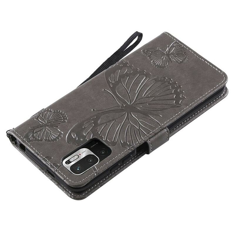 Capa Flip Para Poco M3 Pro 5G Borboletas Gigantes