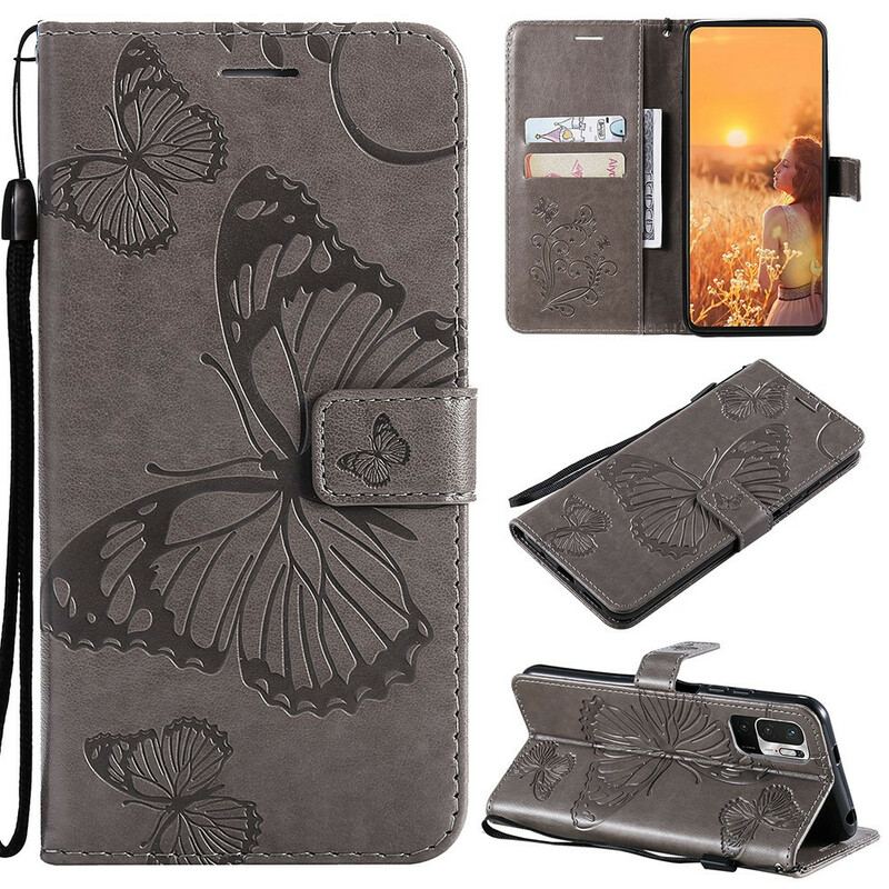 Capa Flip Para Poco M3 Pro 5G Borboletas Gigantes