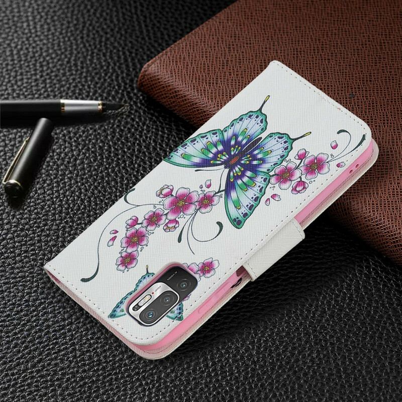 Capa Flip Para Poco M3 Pro 5G Borboletas Maravilhosas