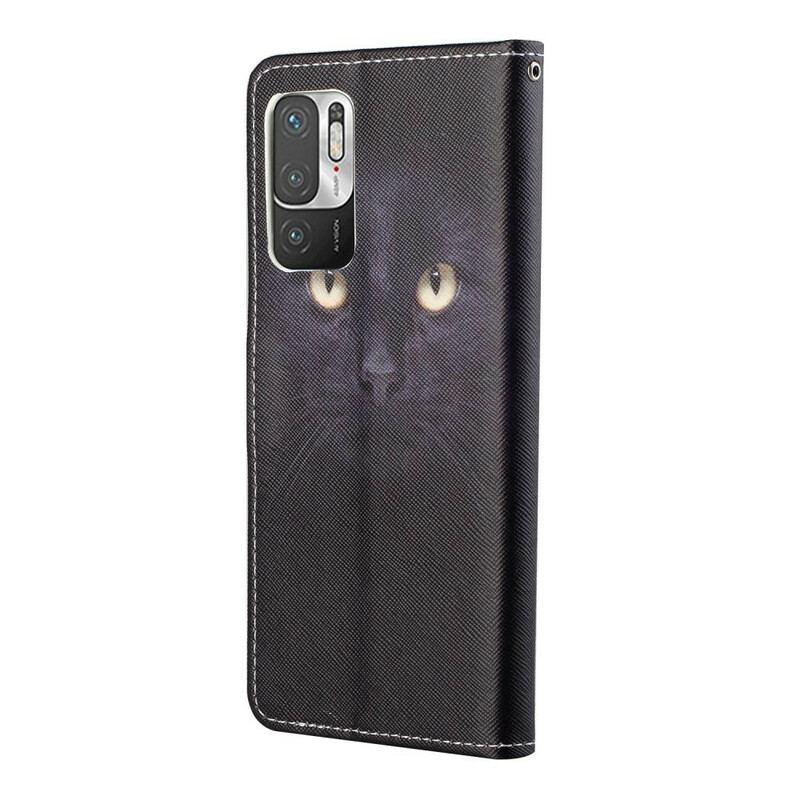Capa Flip Para Poco M3 Pro 5G De Cordão Olhos De Gato Com Tiras