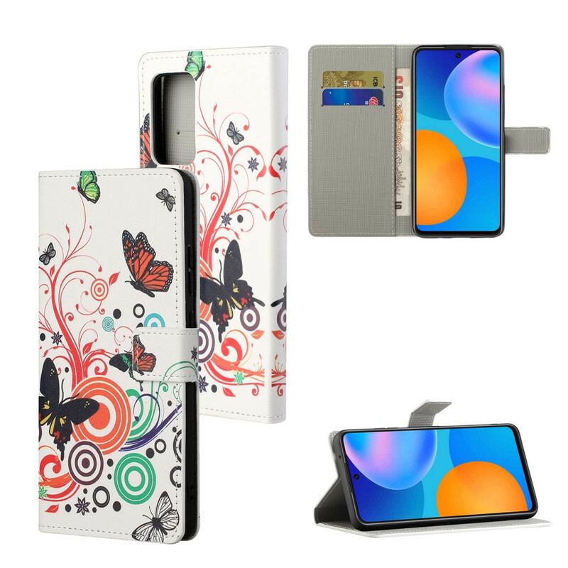 Capa Folio Para Poco M3 Pro 5G Borboletas
