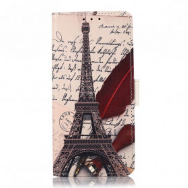 Capa Folio Para Poco M3 Pro 5G Torre Eiffel Do Poeta