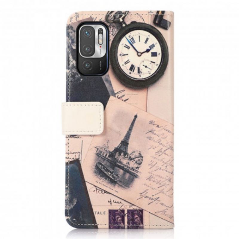 Capa Folio Para Poco M3 Pro 5G Torre Eiffel Do Poeta