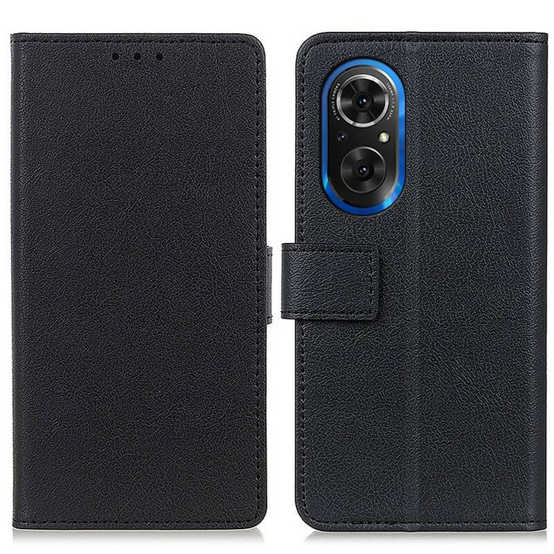 Capa Em Pele Para Honor 50 SE Efeito Couro Clássico