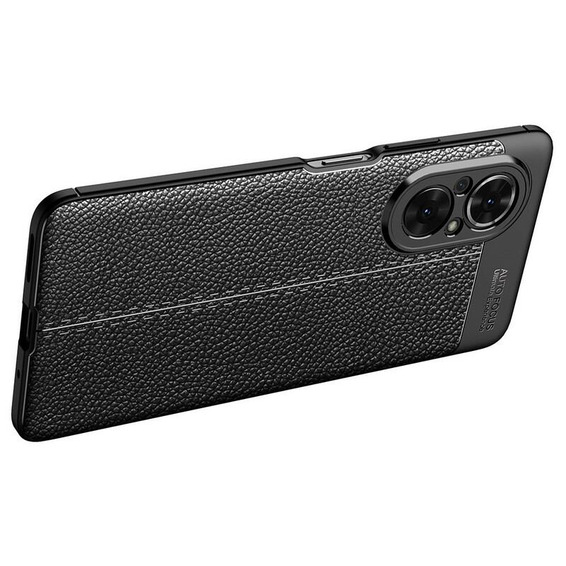 Capa Para Honor 50 SE Linha Dupla Efeito Couro Litchi