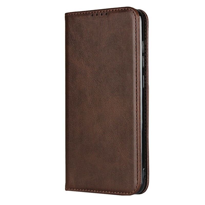 Capa De Celular Para Xiaomi Redmi Note 9 Flip Costura De Couro Sintético Premium