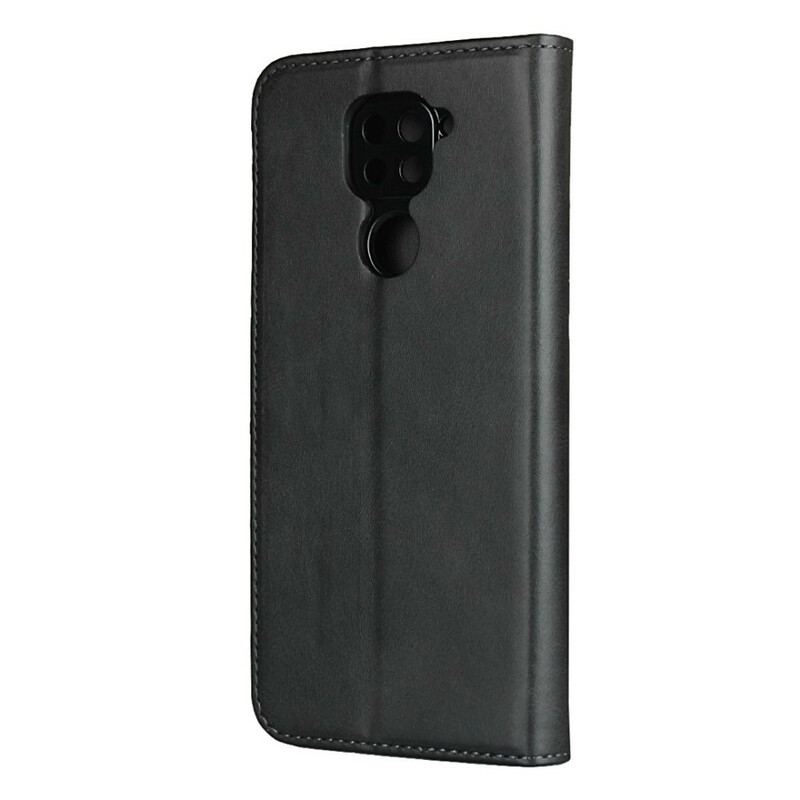 Capa De Celular Para Xiaomi Redmi Note 9 Flip Costura De Couro Sintético Premium