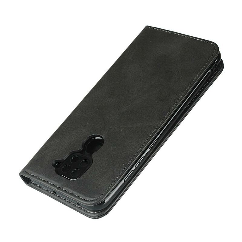 Capa De Celular Para Xiaomi Redmi Note 9 Flip Costura De Couro Sintético Premium