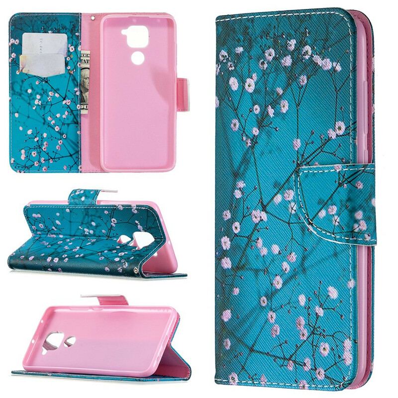 Capa De Couro Para Xiaomi Redmi Note 9 Árvore Florida